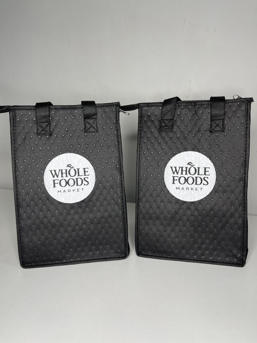 Set of 2 Whole Foods Market — Black + White Insulated Cooler Mini Tote Lunch Bag